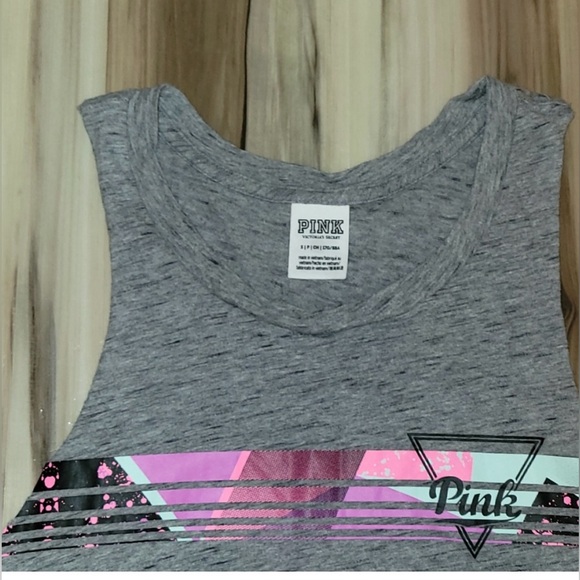 PINK Victoria’s Secret Graphic Tank – Gray | Size Small - Picture 4 of 10